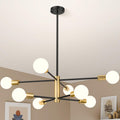 Modern Sputnik Chandelier 8 Lights Height Adjustable Ceiling Light Fixture Mid-Century Modern Gold Chandelier V1171-CX-BOM000425