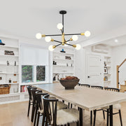 Modern Sputnik Chandelier 8 Lights Height Adjustable Ceiling Light Fixture Mid-Century Modern Gold Chandelier V1171-CX-BOM000425