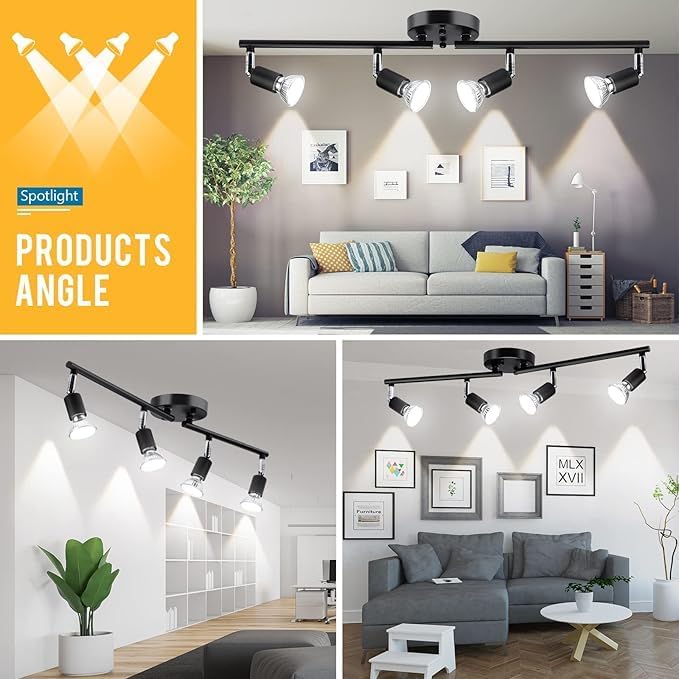 Kitchen Lights,Ceiling Lighting Kits, Swivelling Ceiling Spotlight for Bedroom, Kitchen and Living Room(GU10 V1171-CX-BOM000535