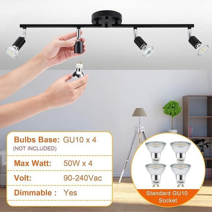 Kitchen Lights,Ceiling Lighting Kits, Swivelling Ceiling Spotlight for Bedroom, Kitchen and Living Room(GU10 V1171-CX-BOM000535