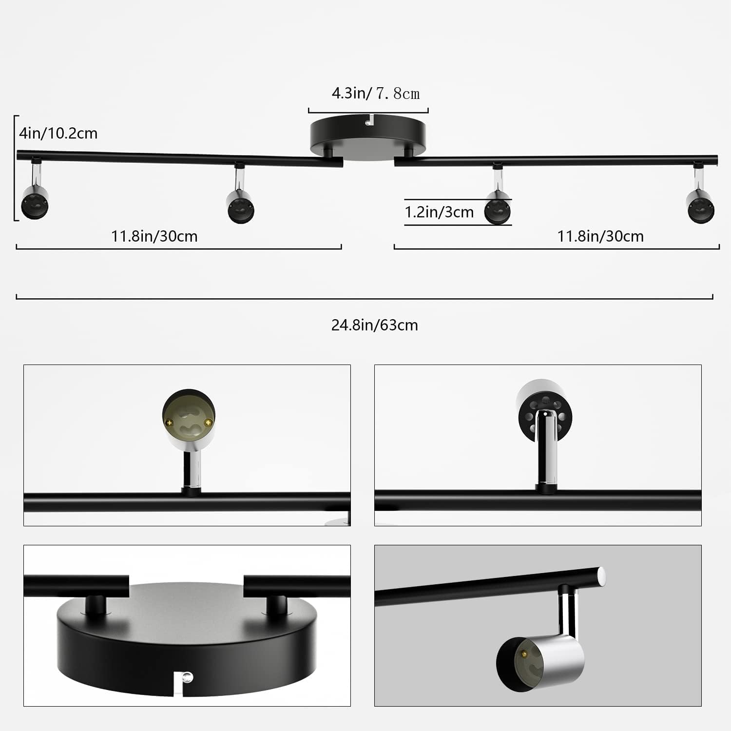 Kitchen Lights,Ceiling Lighting Kits, Swivelling Ceiling Spotlight for Bedroom, Kitchen and Living Room(GU10 V1171-CX-BOM000535