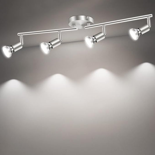 LED Ceiling Light,4 Way Rotatable Spot Lights for Ceiling,Flexible Ceiling Lights for Bedroom,Living Room, V1171-CX-TK4GU10S-RIHG