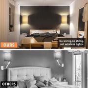 Battery Operated Wall Lights Indoor with Remote, Wireless LED Wall Lights with Fabric Shade, 12 Colors + Day V1171-CX-WL-BO-2