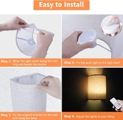 Battery Operated Wall Lights Indoor with Remote, Wireless LED Wall Lights with Fabric Shade, 12 Colors + Day V1171-CX-WL-BO-2