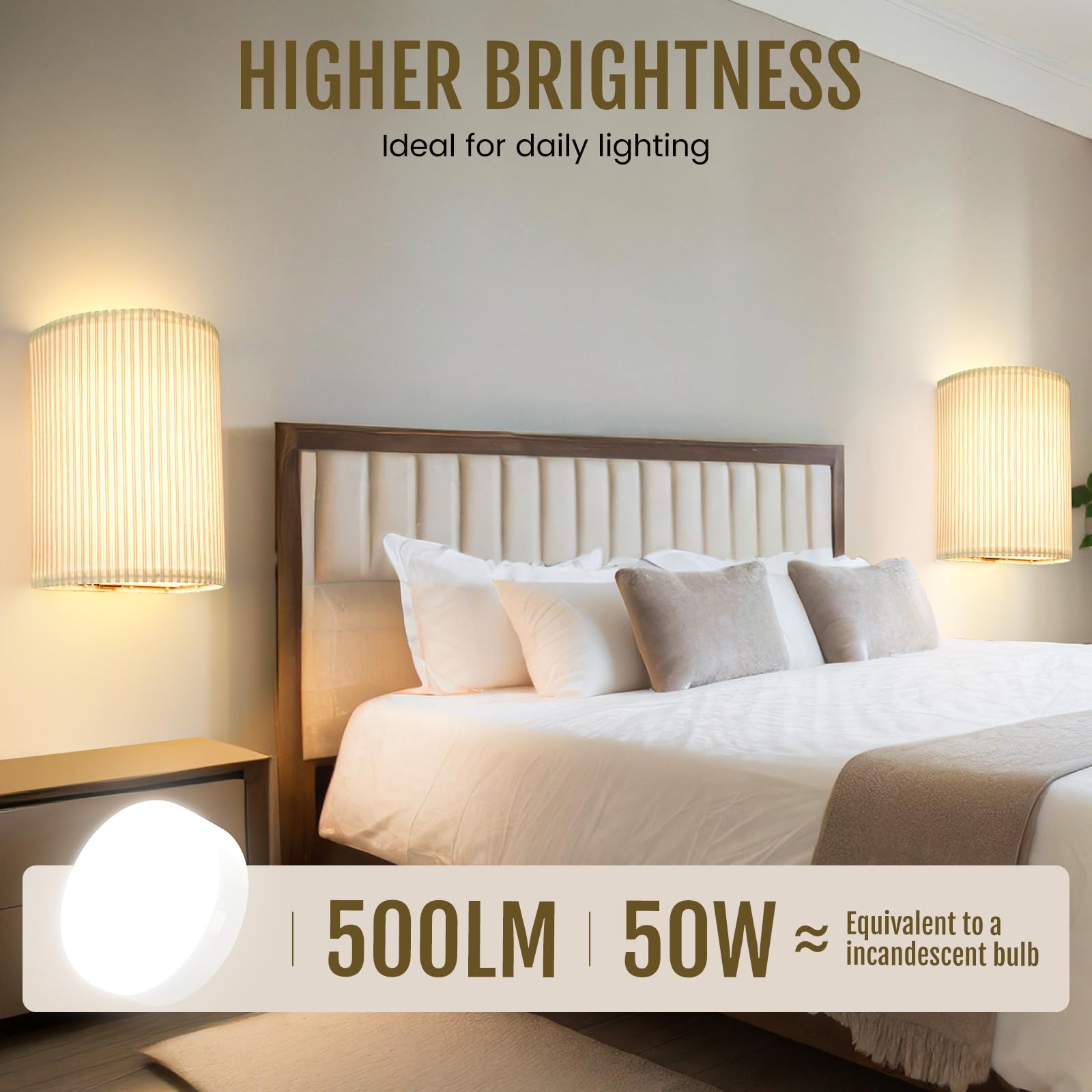 Battery Operated Wall Sconces Set of 2, 5000mAh Rechargeable RGB Wall Lamp with Remote, 3 Colors 10 Levels V1171-CX-WL-MAGNET-RGB-CCT-USB-2