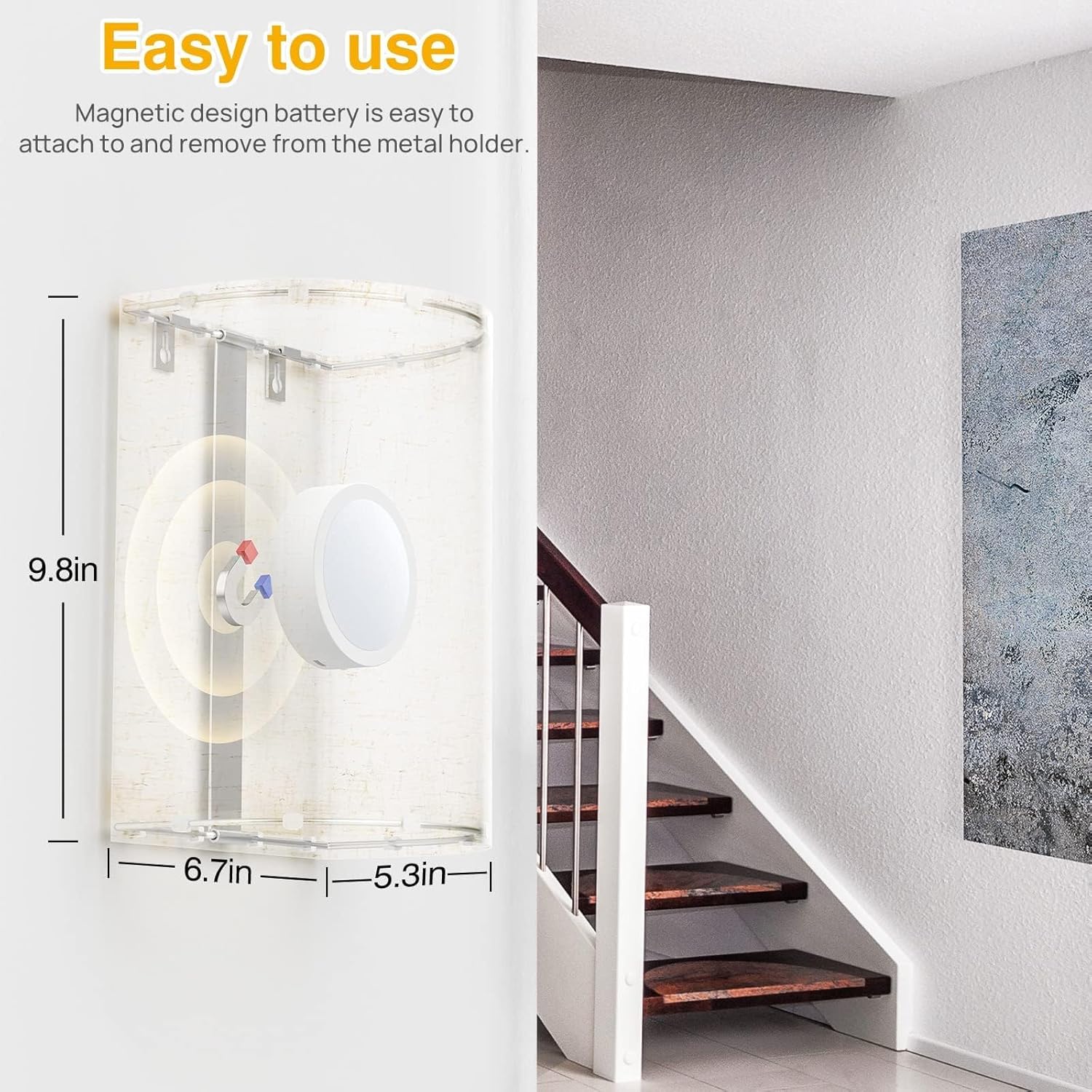 Wall Lights Set of 2, Battery Operated Fabric Sconce with Remote, LED Lamps in RGB+Warm White, Dimmable Timer V1171-CX-WL-MAGNET-RGB-USB-2