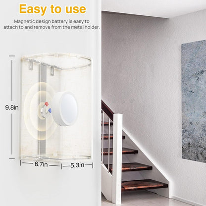 Wall Lights Set of 2, Battery Operated Fabric Sconce with Remote, LED Lamps in RGB+Warm White, Dimmable Timer V1171-CX-WL-MAGNET-RGB-USB-2