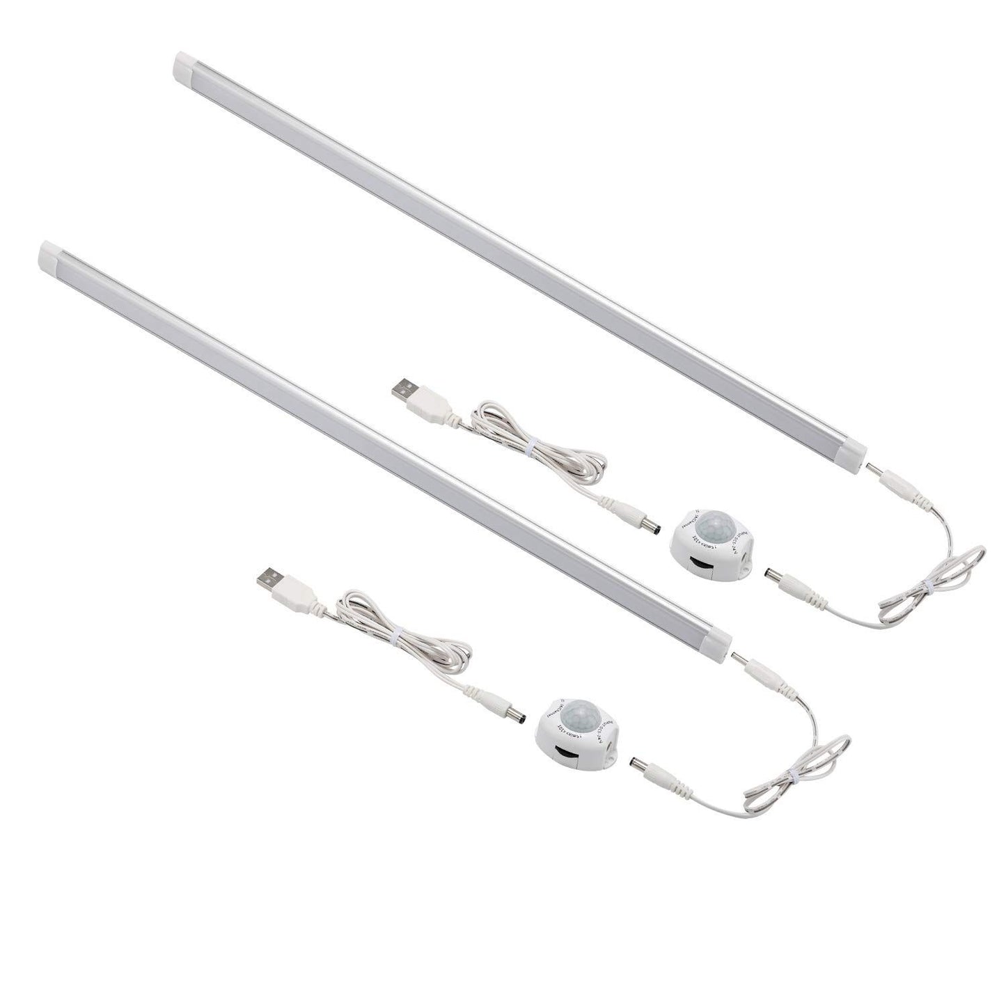 LED Motion Sensor Cabinet Light,2 Pack USB Powered Closet Night Light,20 inch Under Counter Lighting Kit with V1171-SENSORBAR20