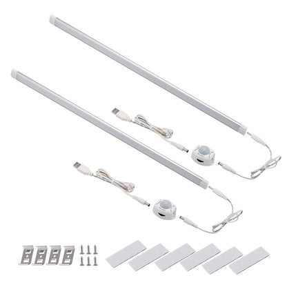LED Motion Sensor Cabinet Light,2 Pack USB Powered Closet Night Light,20 inch Under Counter Lighting Kit with V1171-SENSORBAR20