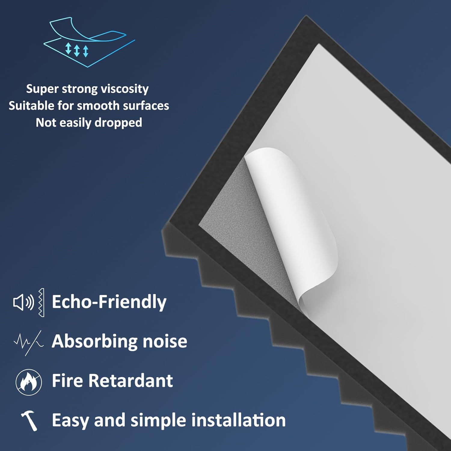 JBER Acoustic Panels Foam Pyramid 24pcs 30x30x5cm for Soundproof Padding Wall V1173-APFP2INBL-24
