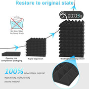 JBER Acoustic Panels Foam Pyramid 24pcs 30x30x5cm for Soundproof Padding Wall V1173-APFP2INBL-24