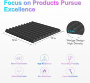 JBER Acoustic Panels Foam Wedges 48pcs 30x30x2.5cm for Soundproof Padding Wall V1173-APFW1INBL-48