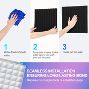 JBER Acoustic Panels Foam Wedges 48pcs 30x30x2.5cm for Soundproof Padding Wall V1173-APFW1INBL-48