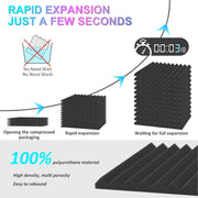 JBER Acoustic Panels Foam Wedges 48pcs 30x30x2.5cm for Soundproof Padding Wall V1173-APFW1INBL-48