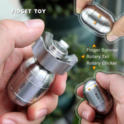 Atomic Bomb Fidget Spinner 3 in 1 EDC Clicker Toy Stainless Steel V1173-ATOBO-SS