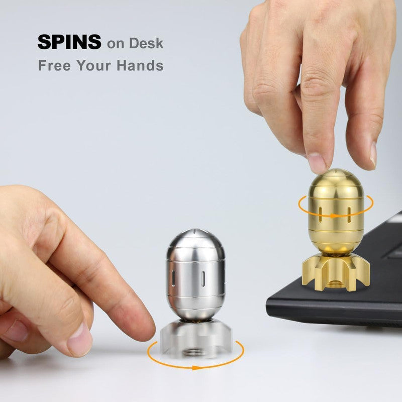 Atomic Bomb Fidget Spinner 3 in 1 EDC Clicker Toy Stainless Steel V1173-ATOBO-SS
