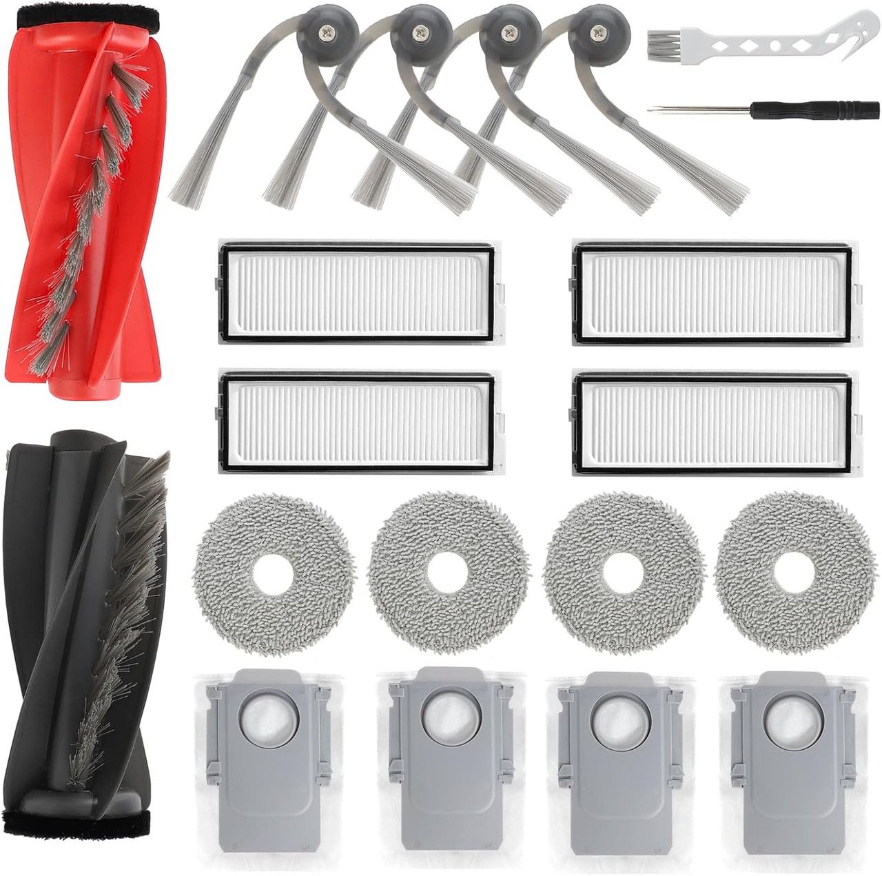 18 PCS Accessories for Roborock Qrevo Curv Robot Vacuum Cleaner V1173-ROQC-17P