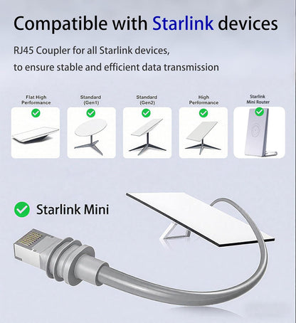 Starlink Coupler for Starlink Cable/Cat7/Cat6/Cat5E/Cat5 Network LAN Cable Extender IP68 Waterproof (PoE V1174-US-ZZT-002