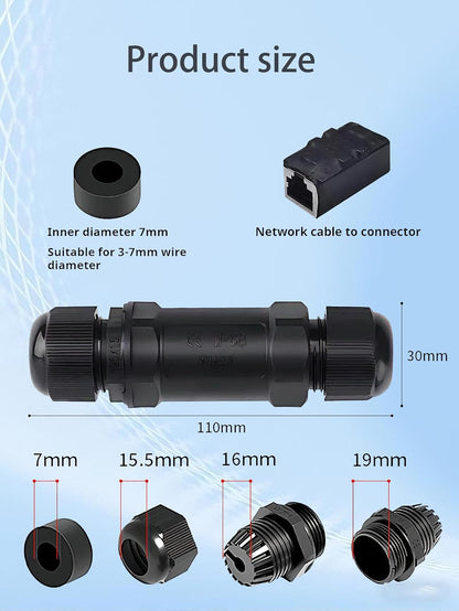 Starlink Coupler for Starlink Cable/Cat7/Cat6/Cat5E/Cat5 Network LAN Cable Extender IP68 Waterproof (PoE V1174-US-ZZT-002