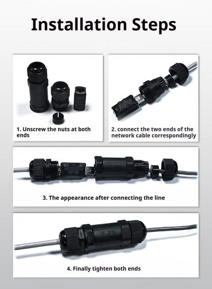 Starlink Coupler for Starlink Cable/Cat7/Cat6/Cat5E/Cat5 Network LAN Cable Extender IP68 Waterproof (PoE V1174-US-ZZT-002