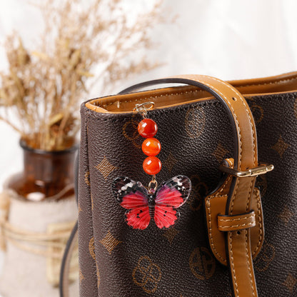 Crystal Butterfly Keychain Set,Aventurine V1178-0010-YSKDLY