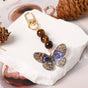 Crystal Butterfly Keychain Set,Tiger's Eye V1178-0010-YSKHHY