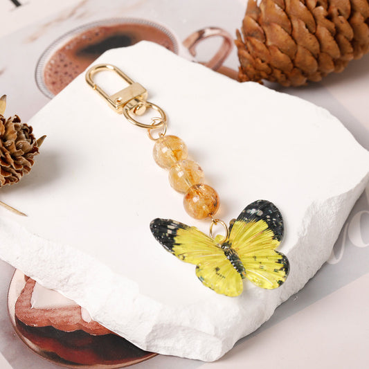 Crystal Butterfly Keychain Set,Citrine V1178-0010-YSKHSJ