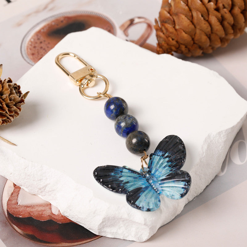 Crystal Butterfly Keychain Set,Lapis lazuli V1178-0010-YSKQJS