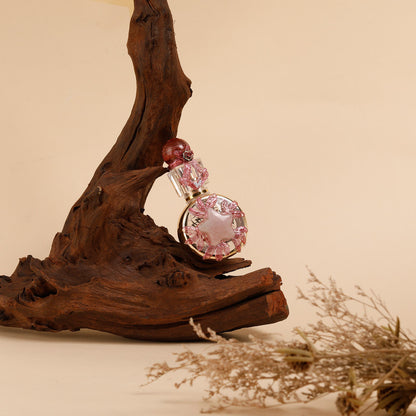 Healing natural crystal perfume bottle(25ml)-red jasper rose quartz V1178-0011-XSRFX