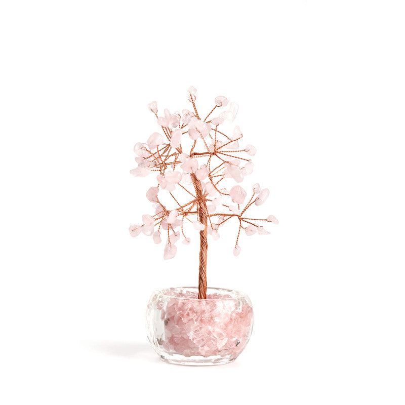 Pink Crystal Wealth Tree -Feng Shui Decor, Elegant Office Desk Ornament V1178-0040-FJFCS