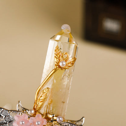 Handmade Crystal Wand, Natural Raw Gemstone Scepter, Magic Healing Wand Citrine V1178-0400-MFBHS