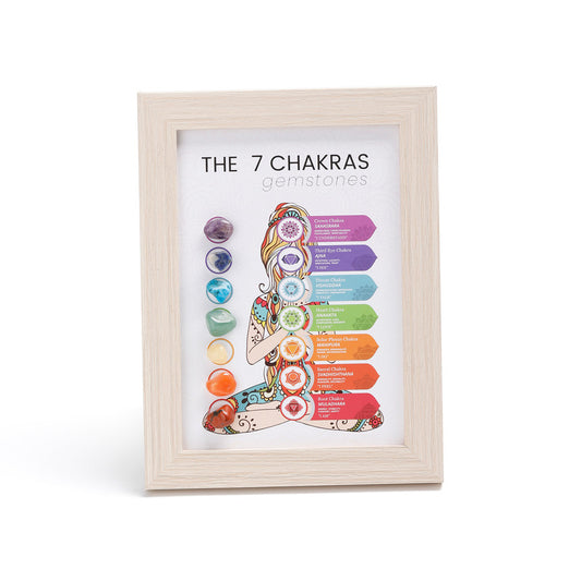 Seven Chakras Healing Crystal Stone Photo Frame Feng Shui or Hanging Home Wall Decoration, Office Gifts V1178-15201-7ML