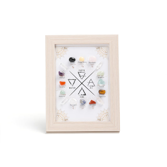 Constellation B Healing Crystal Stone Photo Frame Feng Shui or Hanging Home Wall Decoration, Office Gifts V1178-15201-XZB