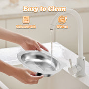Elevated Cat Bowls with Food Mat & Metal Stand - 7.1" Wide Stainless Steel Whisker Friendly Dishes, 15 V1180-ZHAOWENYINUO-CATBOWLS01