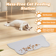 Elevated Cat Bowls with Food Mat & Metal Stand - 7.1" Wide Stainless Steel Whisker Friendly Dishes, 15 V1180-ZHAOWENYINUO-CATBOWLS01