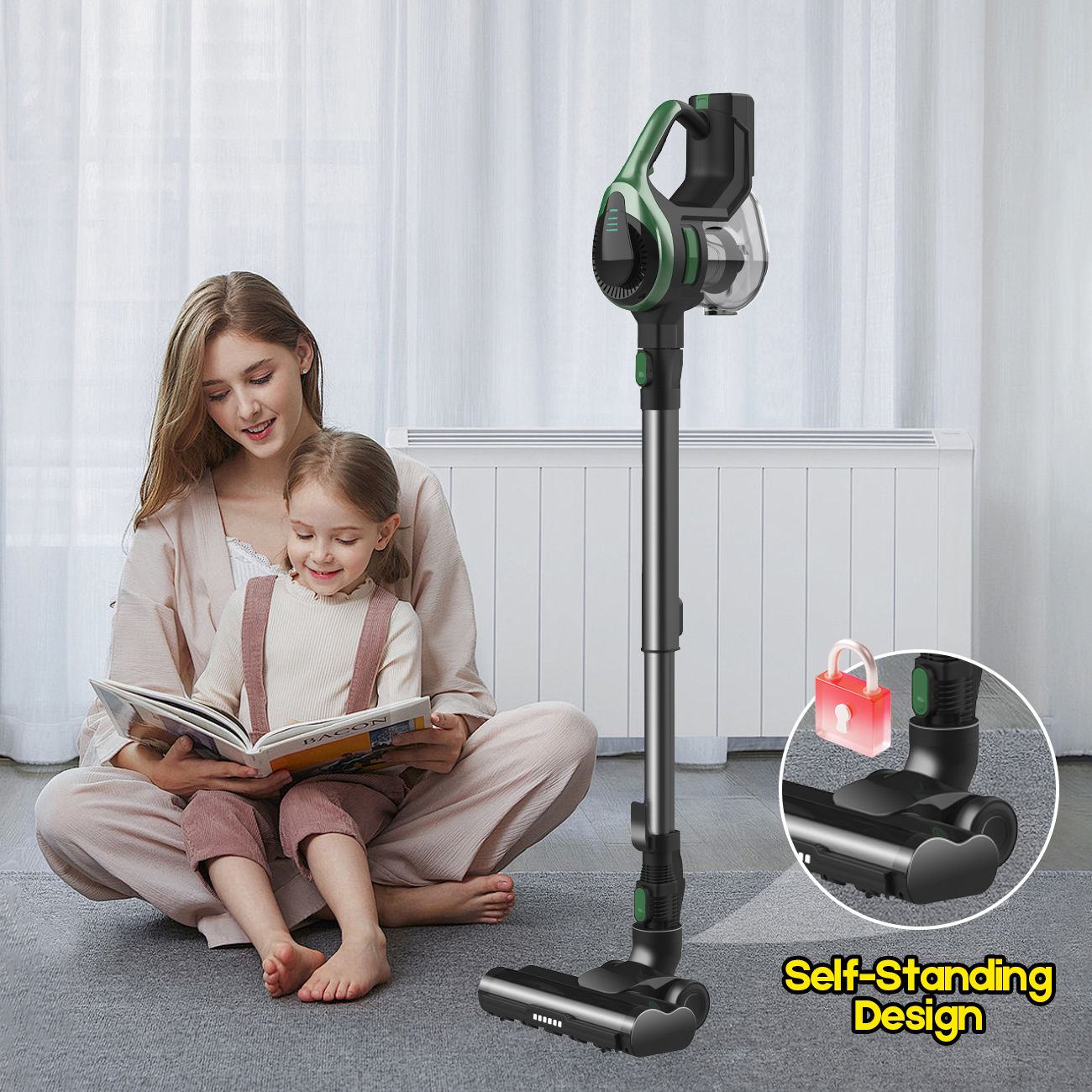46Kpa Strong Suction, Lightweight Handheld Vacuum Cleaner, 2500mAh Removable Battery with Wall Charger for V1181-CT5P