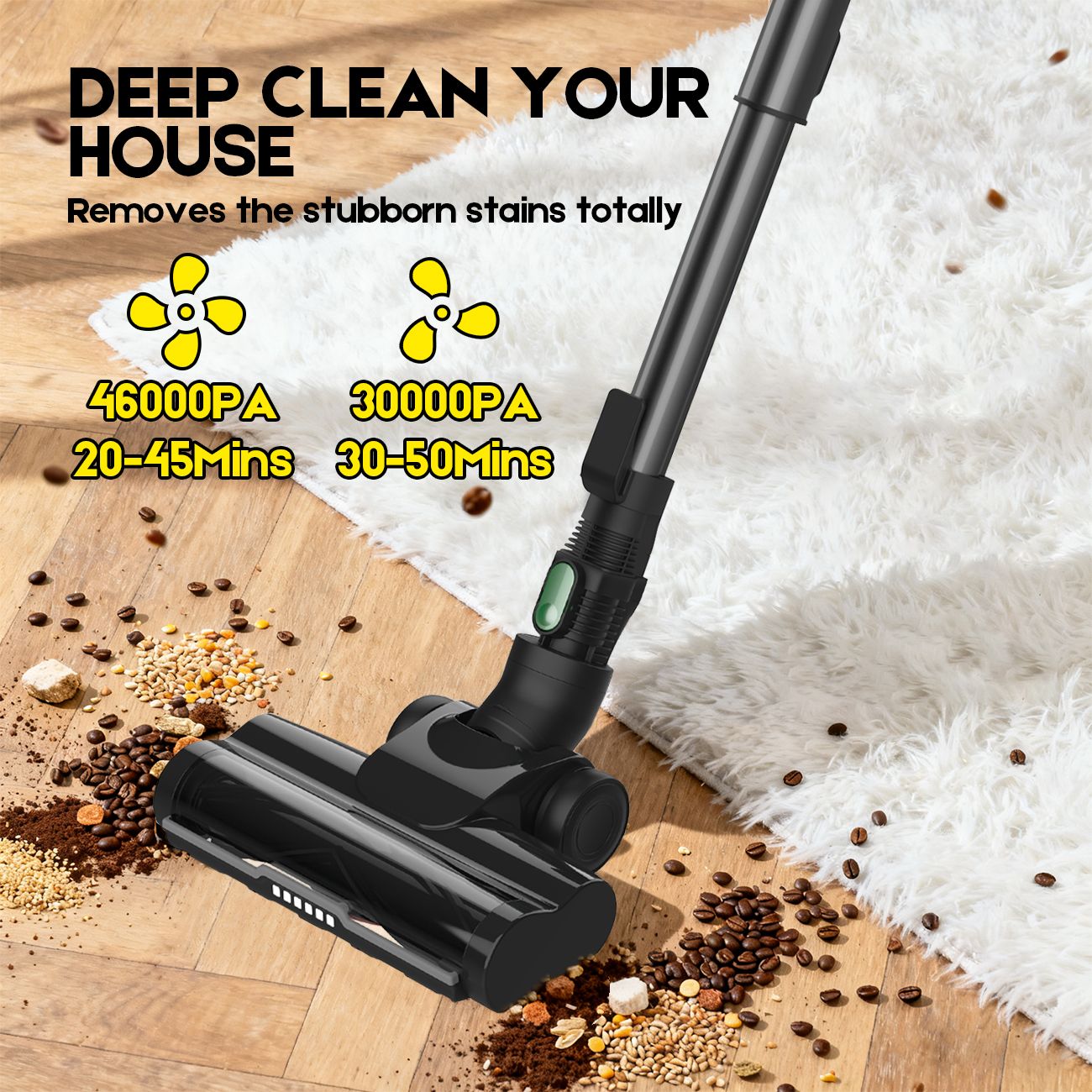46Kpa Strong Suction, Lightweight Handheld Vacuum Cleaner, 2500mAh Removable Battery with Wall Charger for V1181-CT5P