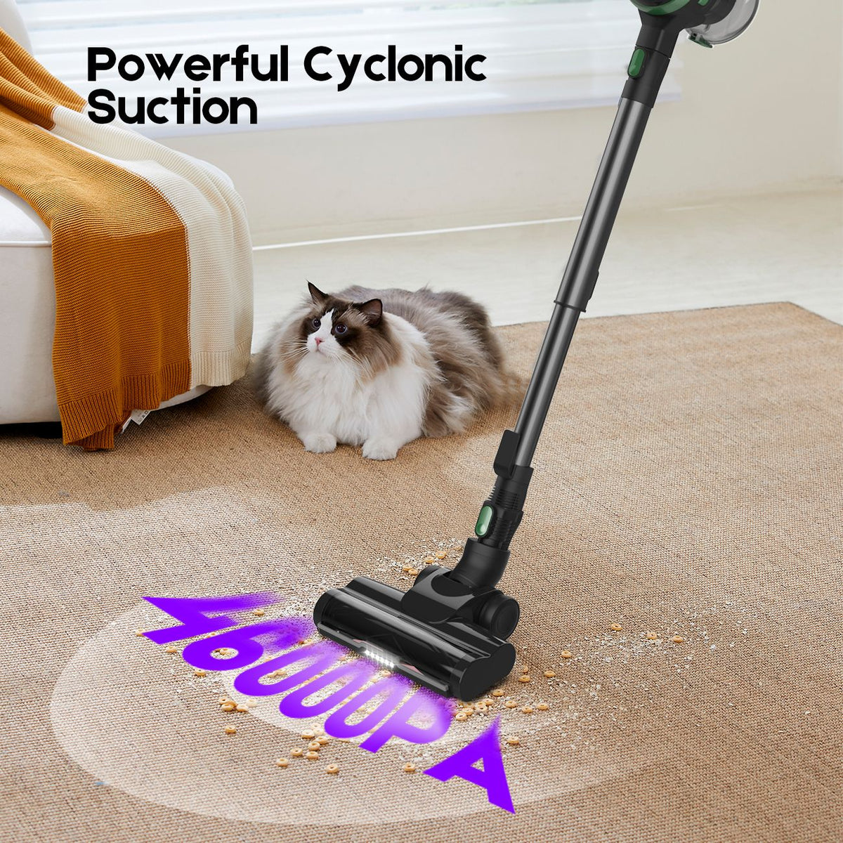 46Kpa Strong Suction, Lightweight Handheld Vacuum Cleaner, 2500mAh Removable Battery with Wall Charger for V1181-CT5P