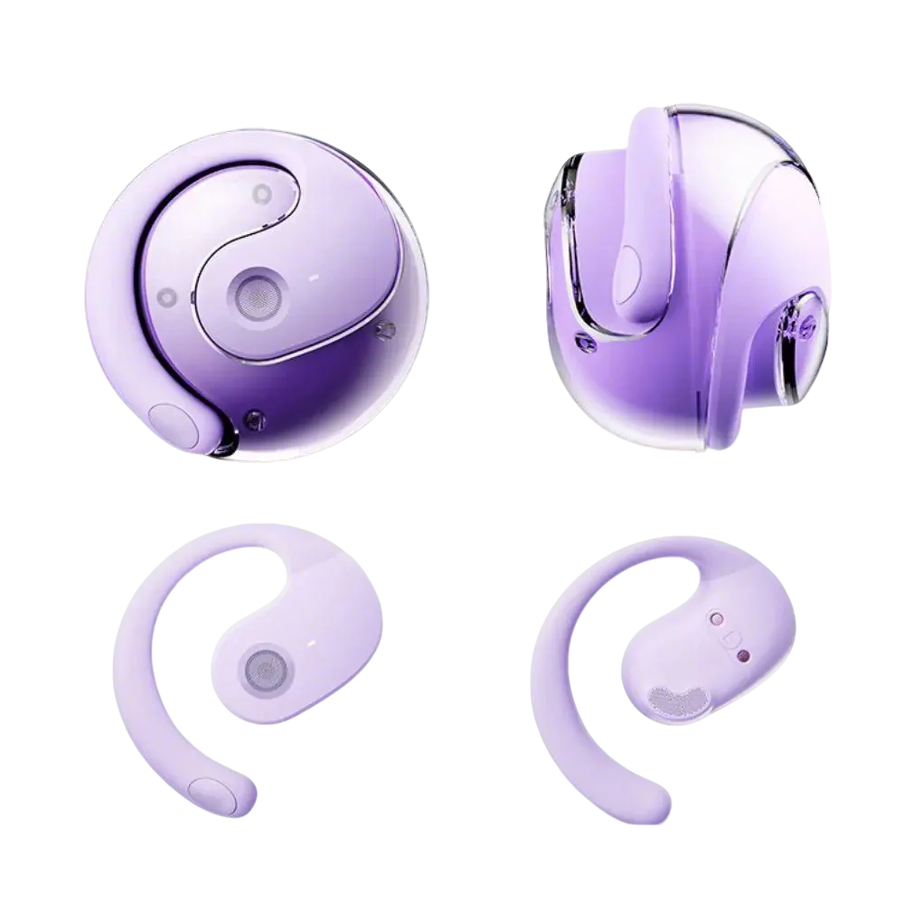 Open Ear Wireless Headphones Earphones Bluetooth 5.4 On Ear Sport Gym Earbuds-Purple