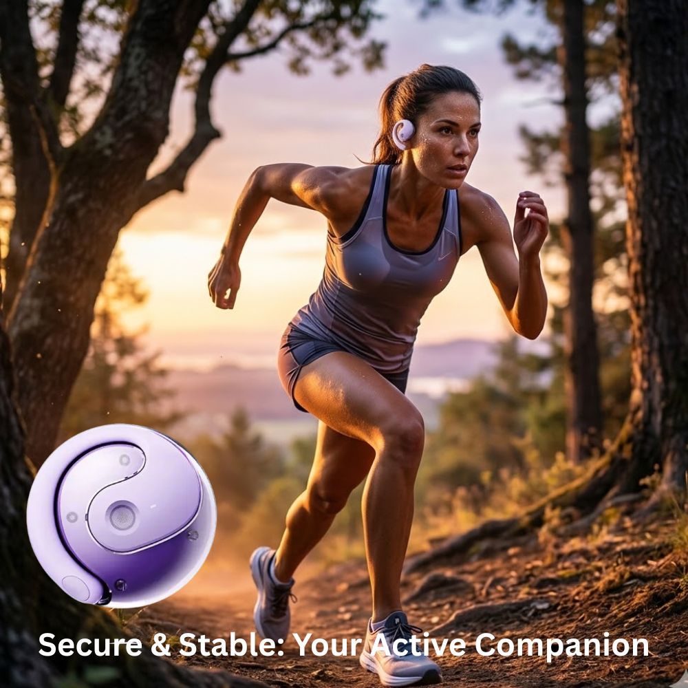 Open Ear Wireless Headphones Earphones Bluetooth 5.4 On Ear Sport Gym Earbuds-Purple