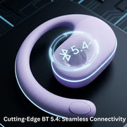 Open Ear Wireless Headphones Earphones Bluetooth 5.4 On Ear Sport Gym Earbuds-Purple