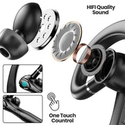 Wireless Bluetooth 5.3 Earpiece Single-Ear Headset Hands-Free Earphones in Mic V1181-EHN0002