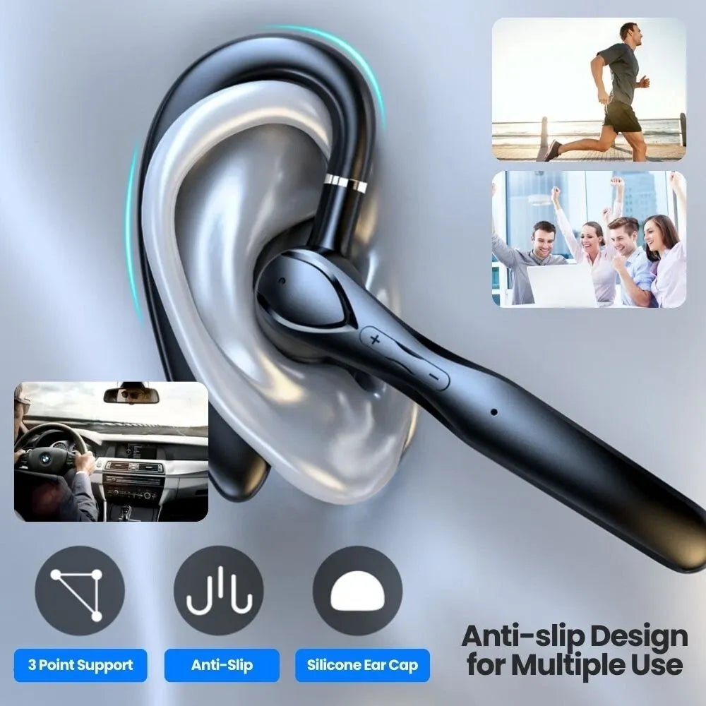 Wireless Bluetooth 5.3 Earpiece Single-Ear Headset Hands-Free Earphones in Mic V1181-EHN0002