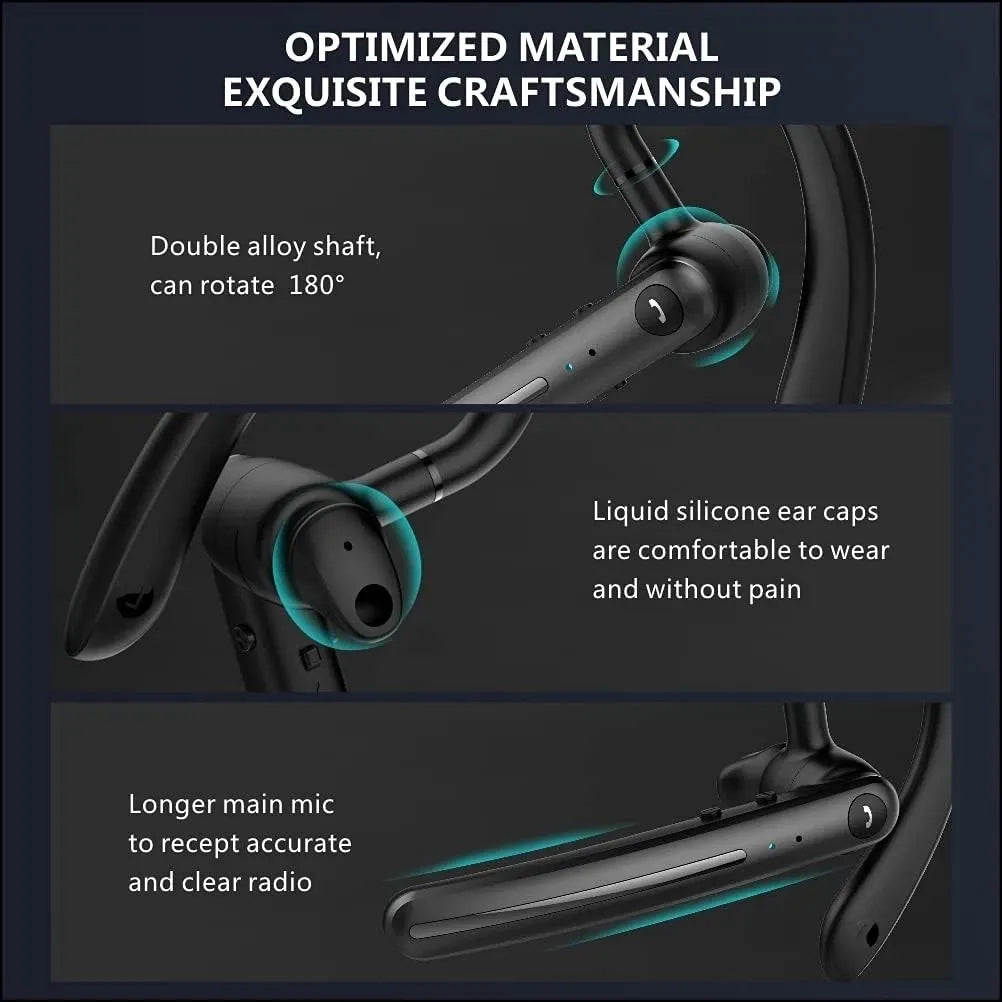 Wireless Bluetooth 5.3 Earpiece Single-Ear Headset Hands-Free Earphones in Mic V1181-EHN0002