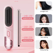 Cordless Hair Straightener Brush Portable Mini Ionic Straightening Comb 4000mAh-Black V1181-EHN0007-BK
