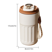 450ml Thermal LED Temperature Display Smart Coffee Cup Insulated Drink Tumbler-Brown V1181-EHN0018-CF