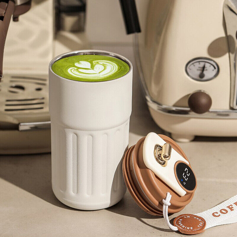 450ml Thermal LED Temperature Display Smart Coffee Cup Insulated Drink Tumbler-Red V1181-EHN0018-RD