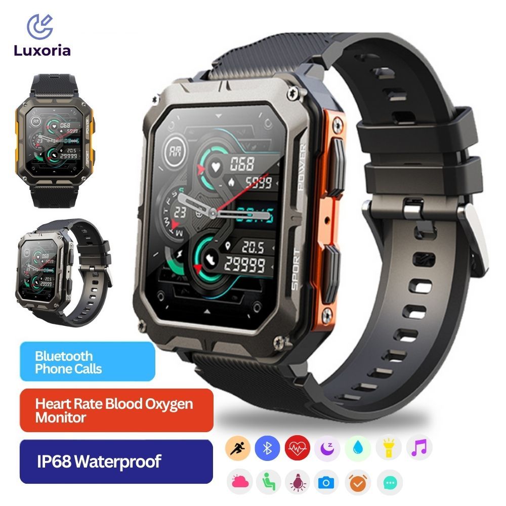 Njord Gear Indestructible Tactical Smartwatch – Military Grade & Rugged - Orange