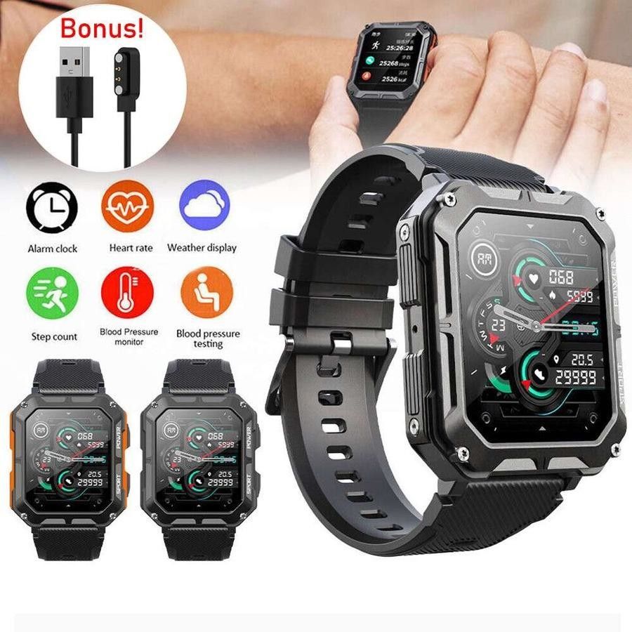 Njord Gear Indestructible Tactical Smartwatch – Military Grade & Rugged - Orange