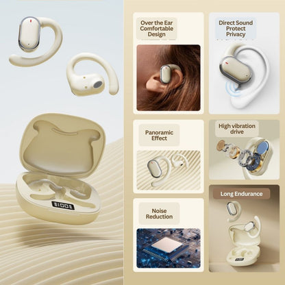 Bluetooth 5.3 Wireless Earbuds Deep Bass Over Ear - Beige V1181-EHN0066-BG